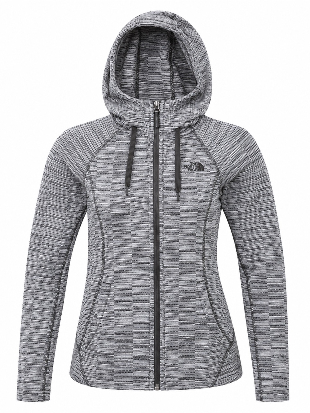 The North Face Grey Space Dye Full Zip Hooded Fleece Jacket Women’s Small